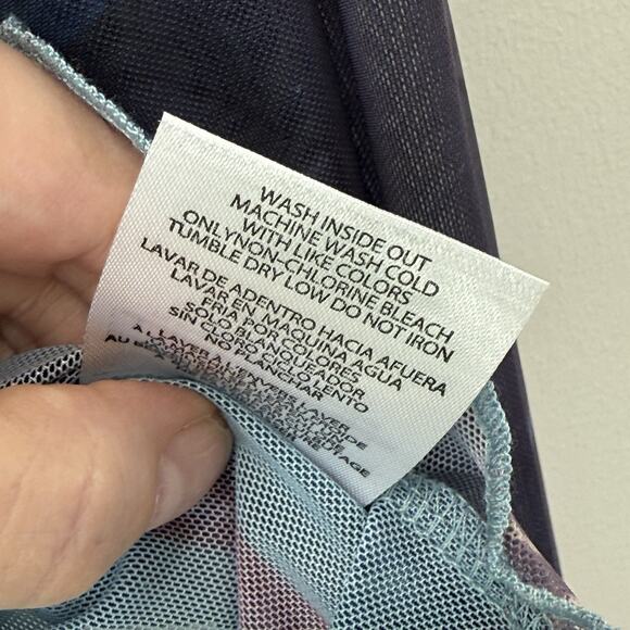 Disney Alice in Wonderland Mesh Graphic Crop Top Sz XL Long Sleeve Ruched Ruffle - Picture 8 of 8